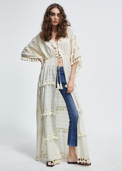 Kaftan largo tassels CRUDO Lola Casademunt