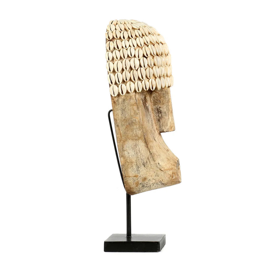 Het Cowrie Mask on Stand - Medium