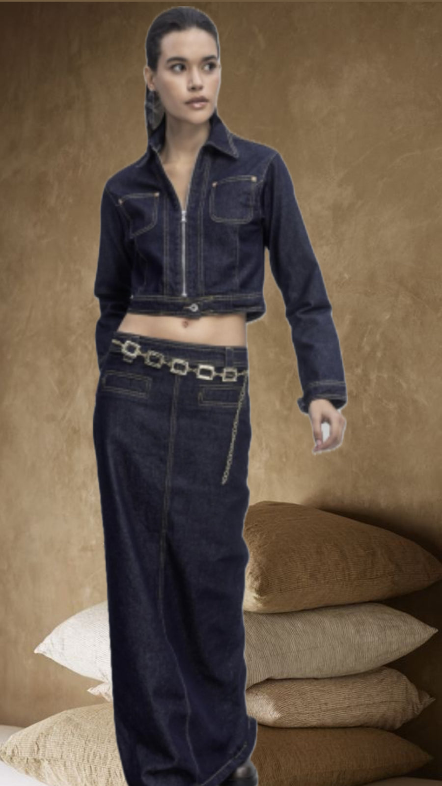 Denim Set of 2 Pieces, Skirt and jacket