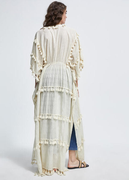 Kaftan largo tassels CRUDO Lola Casademunt